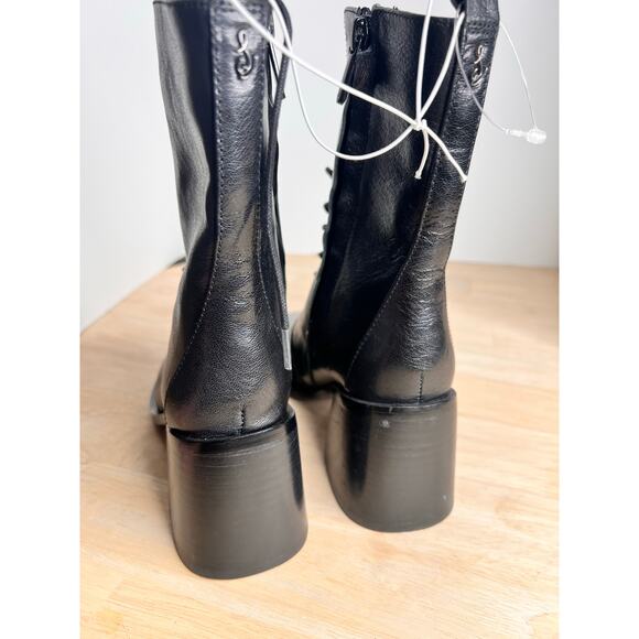Sam Edelman Westie Black Leather Lace Up Boot Size 5 - Picture 6 of 9